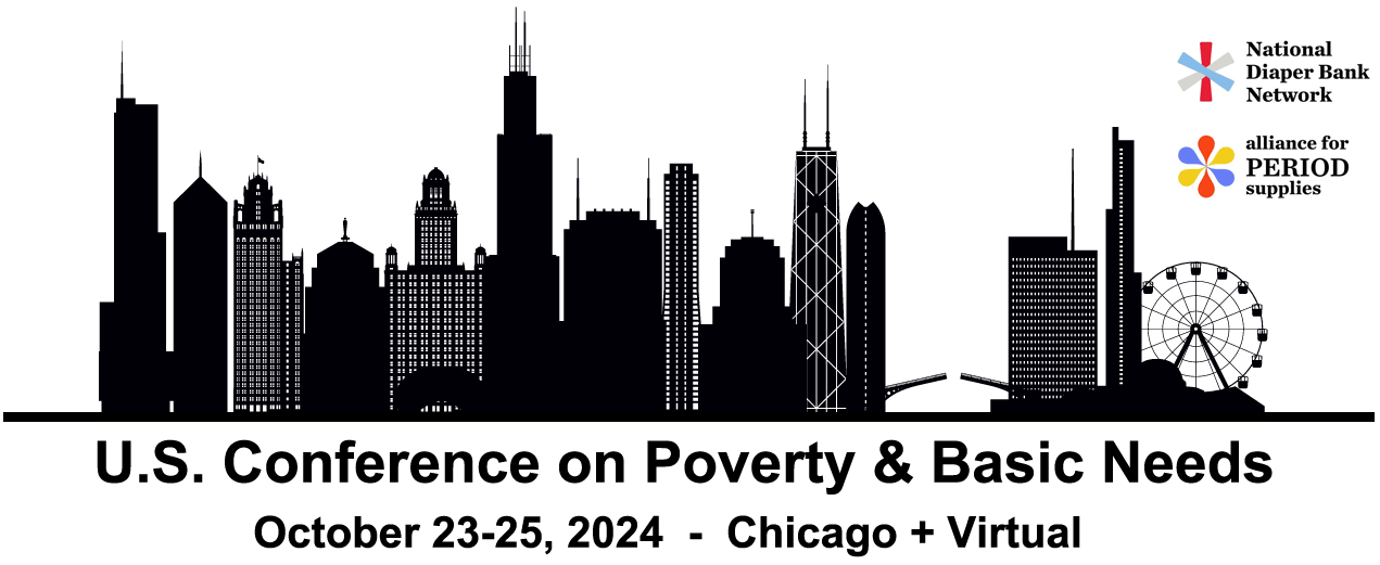 Conference logo with words U.S. Conference on Poverty and Basic Needs, October 23, 2024, Chicago